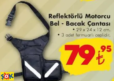 REFLEKTÖRLÜ MOTORCU BEL - BACAK ÇANTASI REFLEKTÖRLÜ MOTORCU BEL - BACAK ÇANTASI